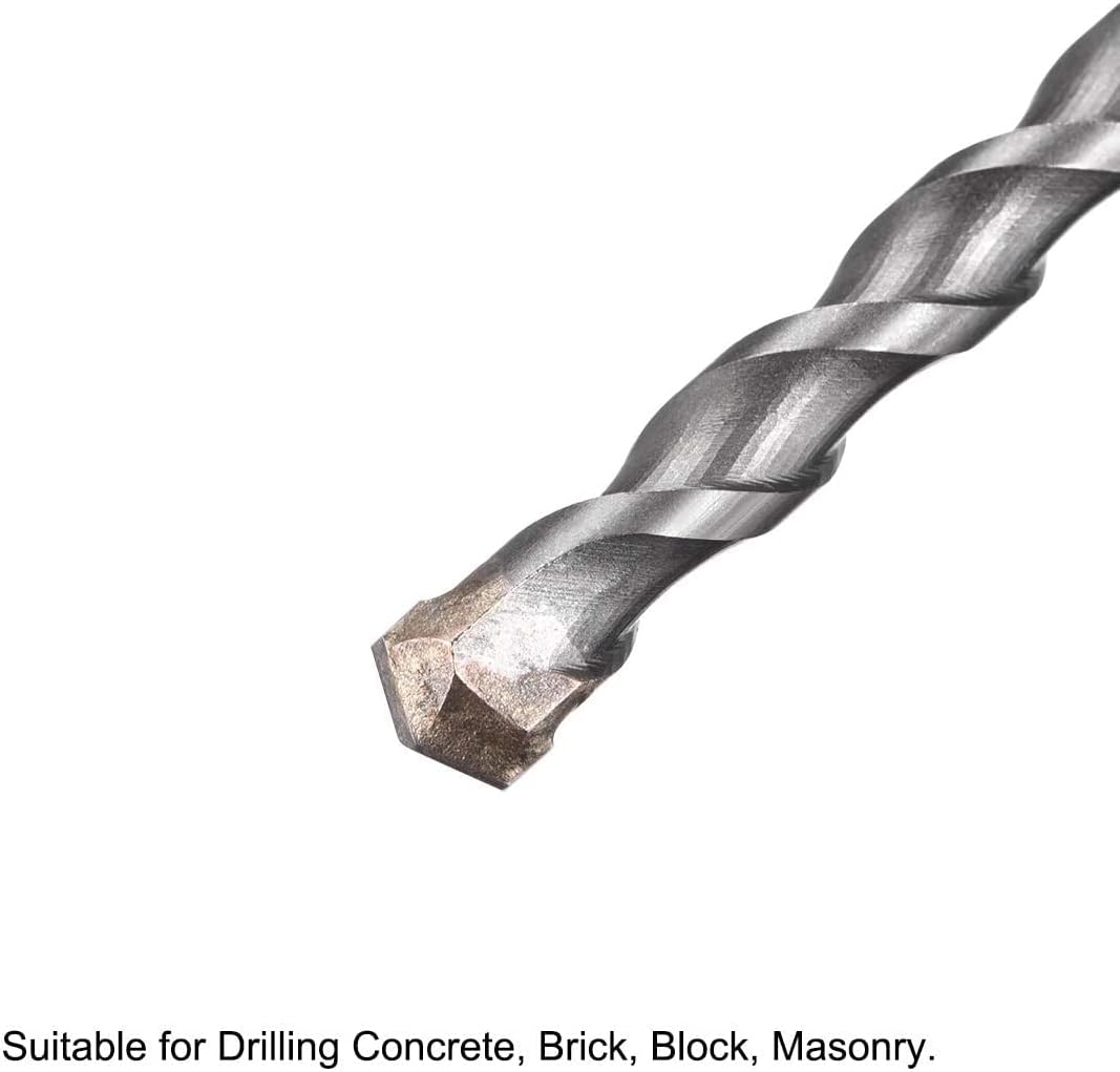 Auniwaig 5PCS SDS Impact Drill Bit 10mm Dia 200mm Length Carbon Steel Square Shank Masonry for Hammer Drill