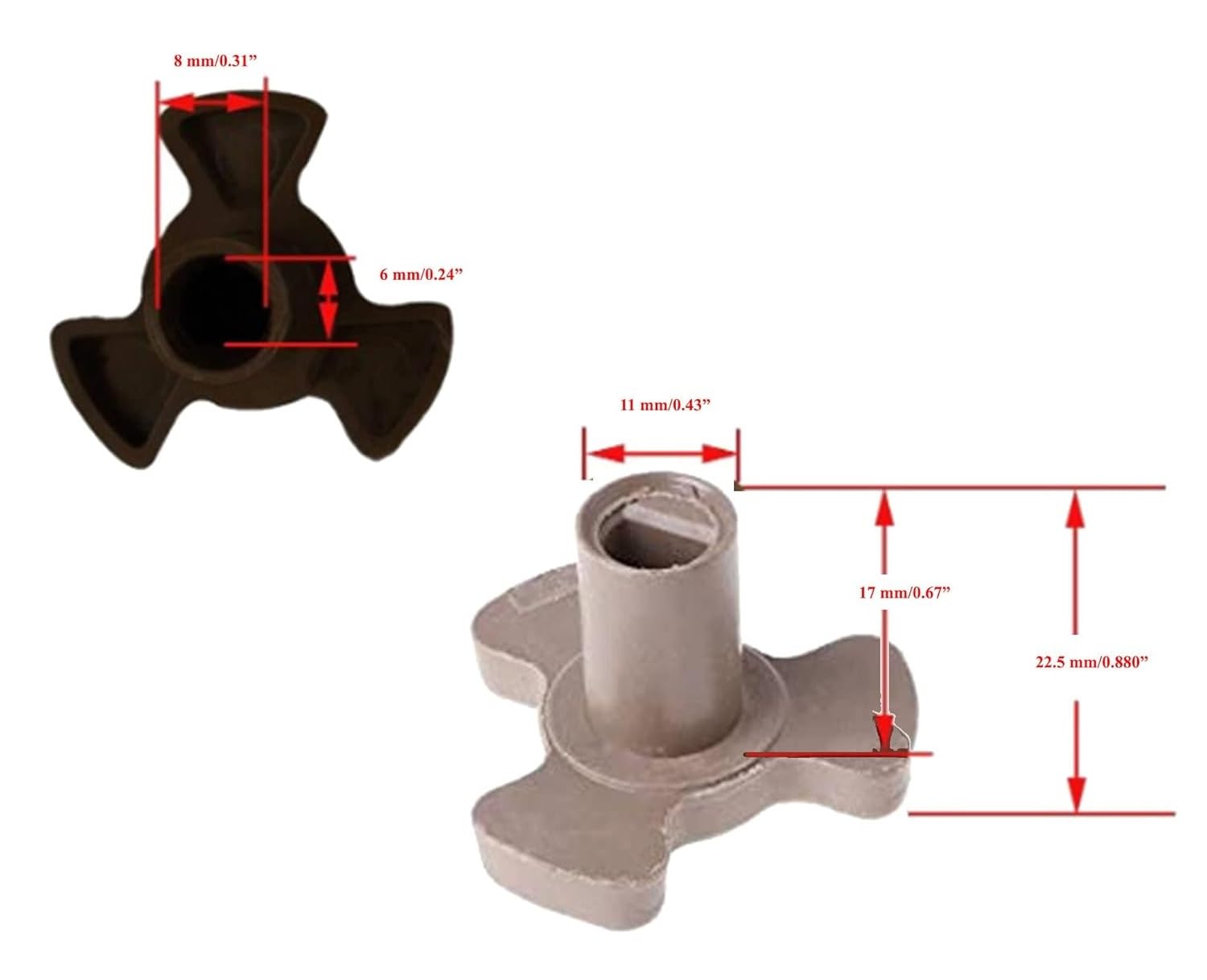 Microwave Oven Support Coupler Tray Shaft | Turntable Couplers for Glass Tray Rotating Suitable for 9.5 inch & 10.6 inch Turntable - Pack of 2 — Amazon image 2