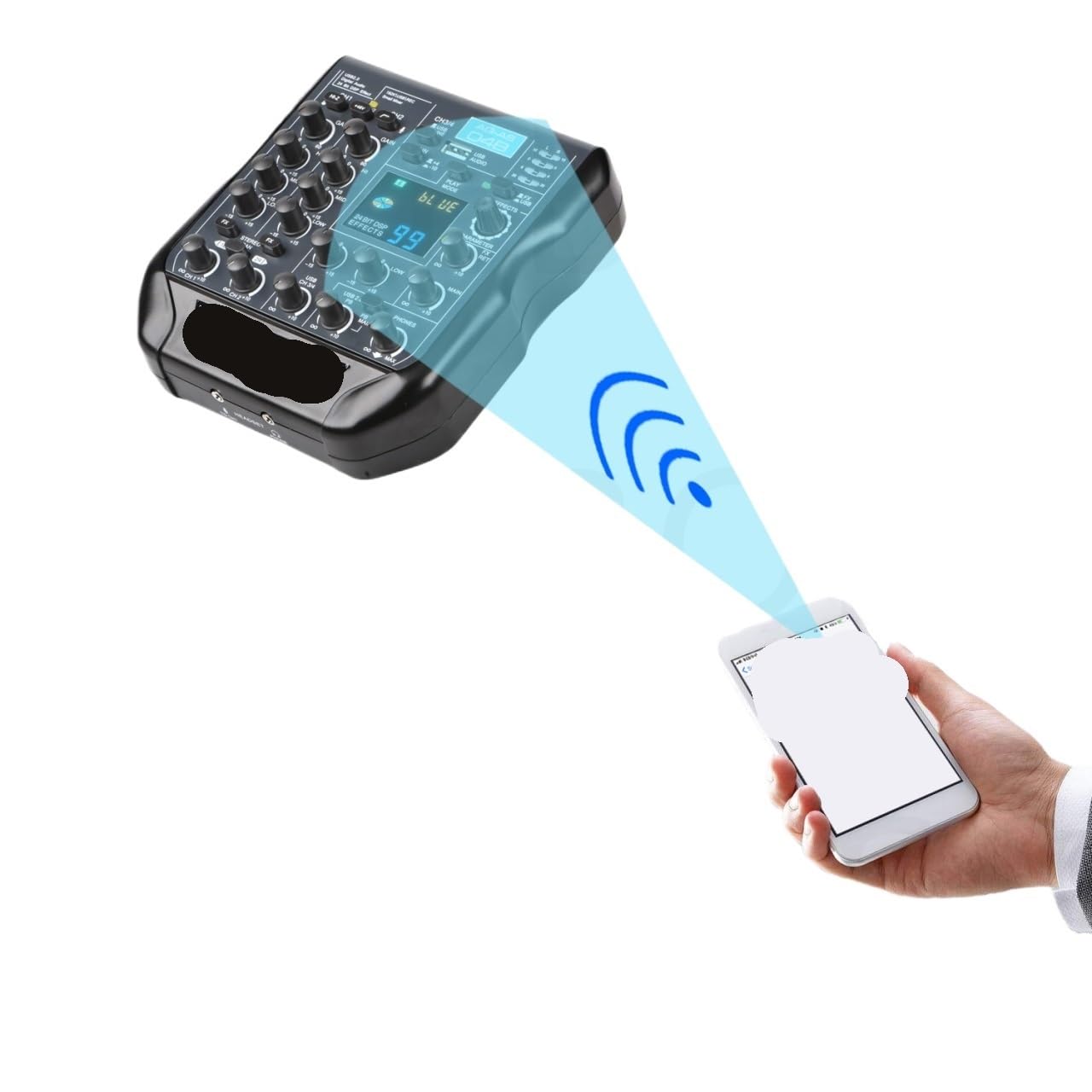 4-Kanal-Mini-Mischpult 24Bit 192KHz Audiomixer 99 DSP-Effekte Bluetooth,Universelle Kompatibilität