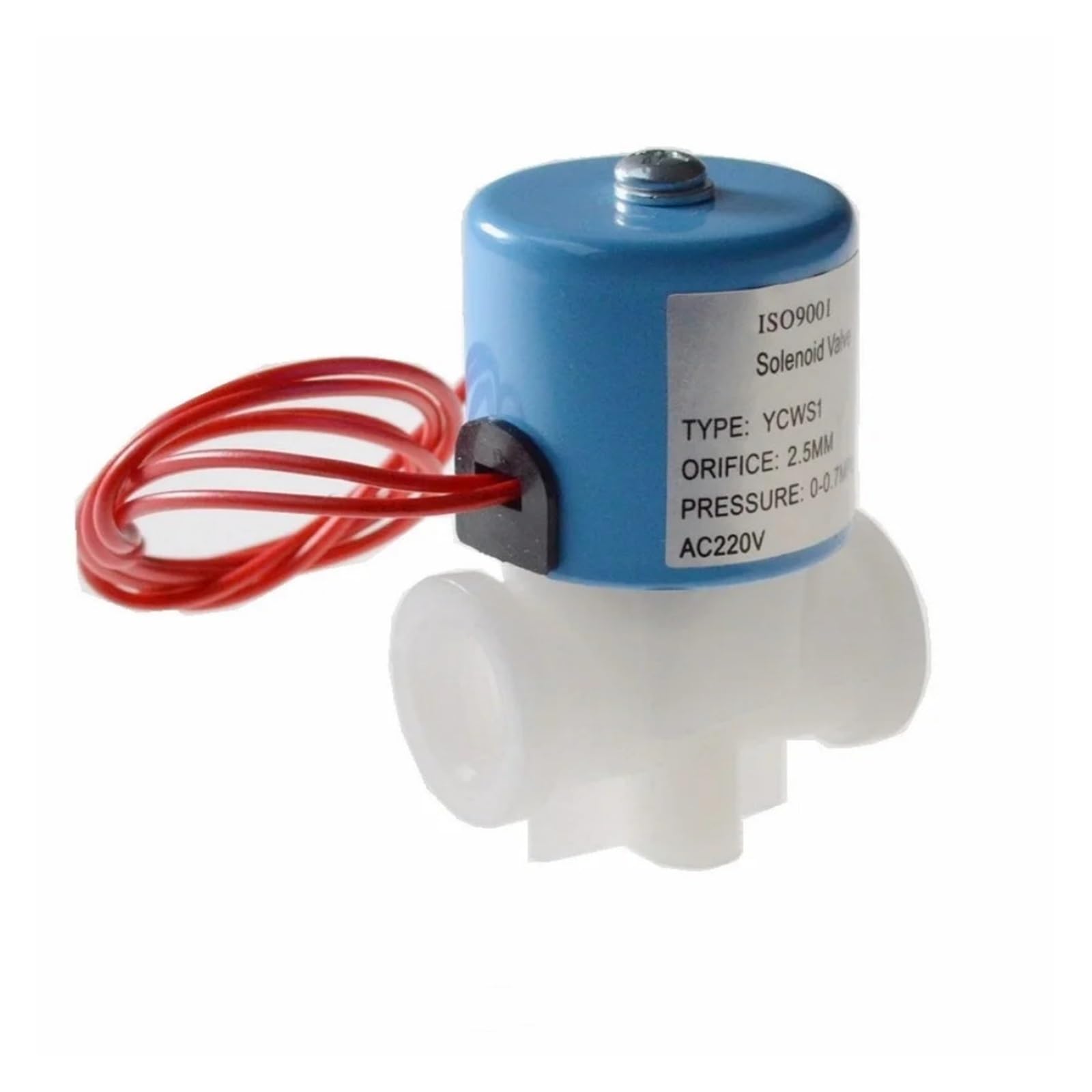 Électrovanne 1/4 NPT AC110V normalement fermée en plastique PP pour eau et air