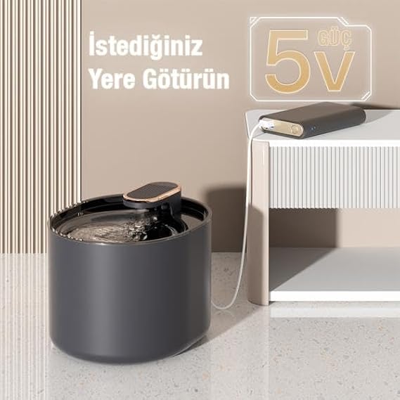 Polham Süper Sessiz Otomatik Akıllı 3lt Kedi ve Köpekler İçin Su Pınarı