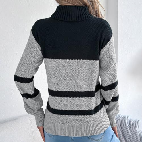 Womens Turtleneck Sweater Fall Casual Knit Pullover Fashion Soft Cozy Tops - image 2