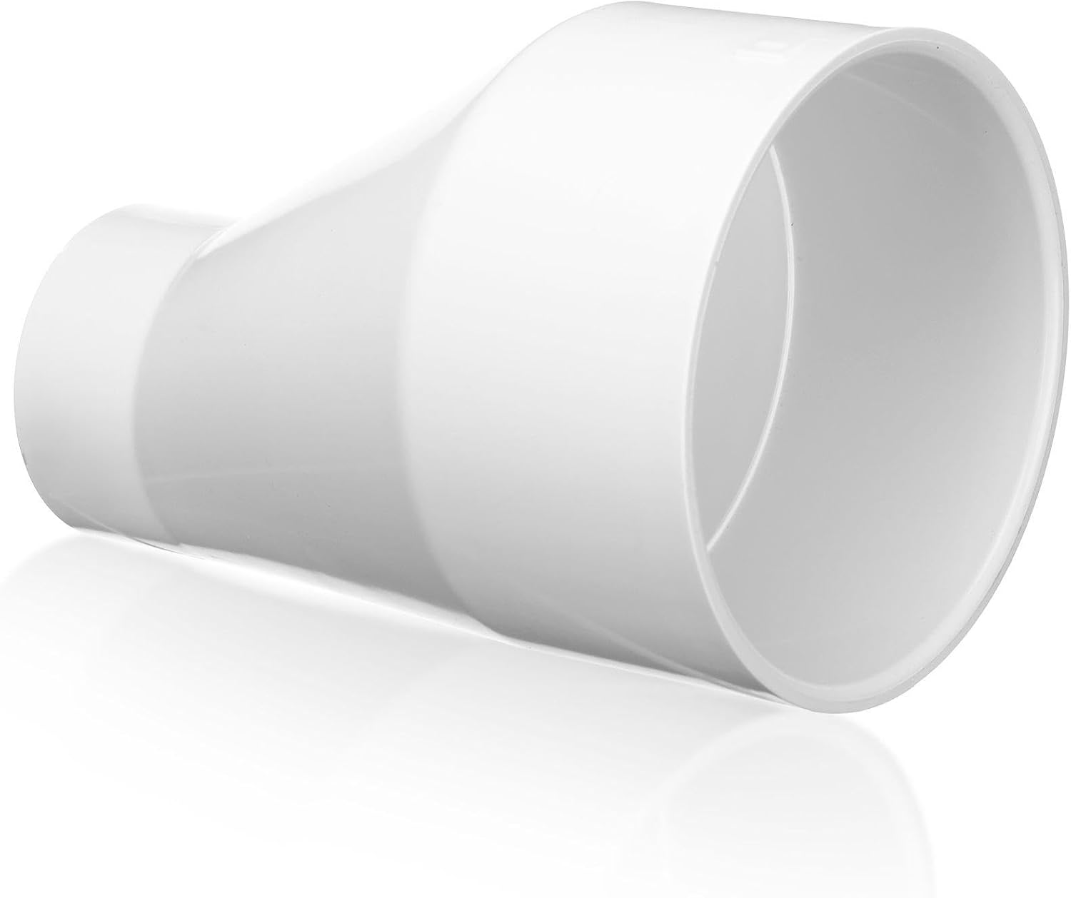 Pushglossy 6" X 3" PVC Pipe Fitting Schedule 40 Compatible with 429-E Series Eccentric Reducer Coupling Suitable for High-flow Capacity, Plumbing, Irrigation, Pool, Spa, White