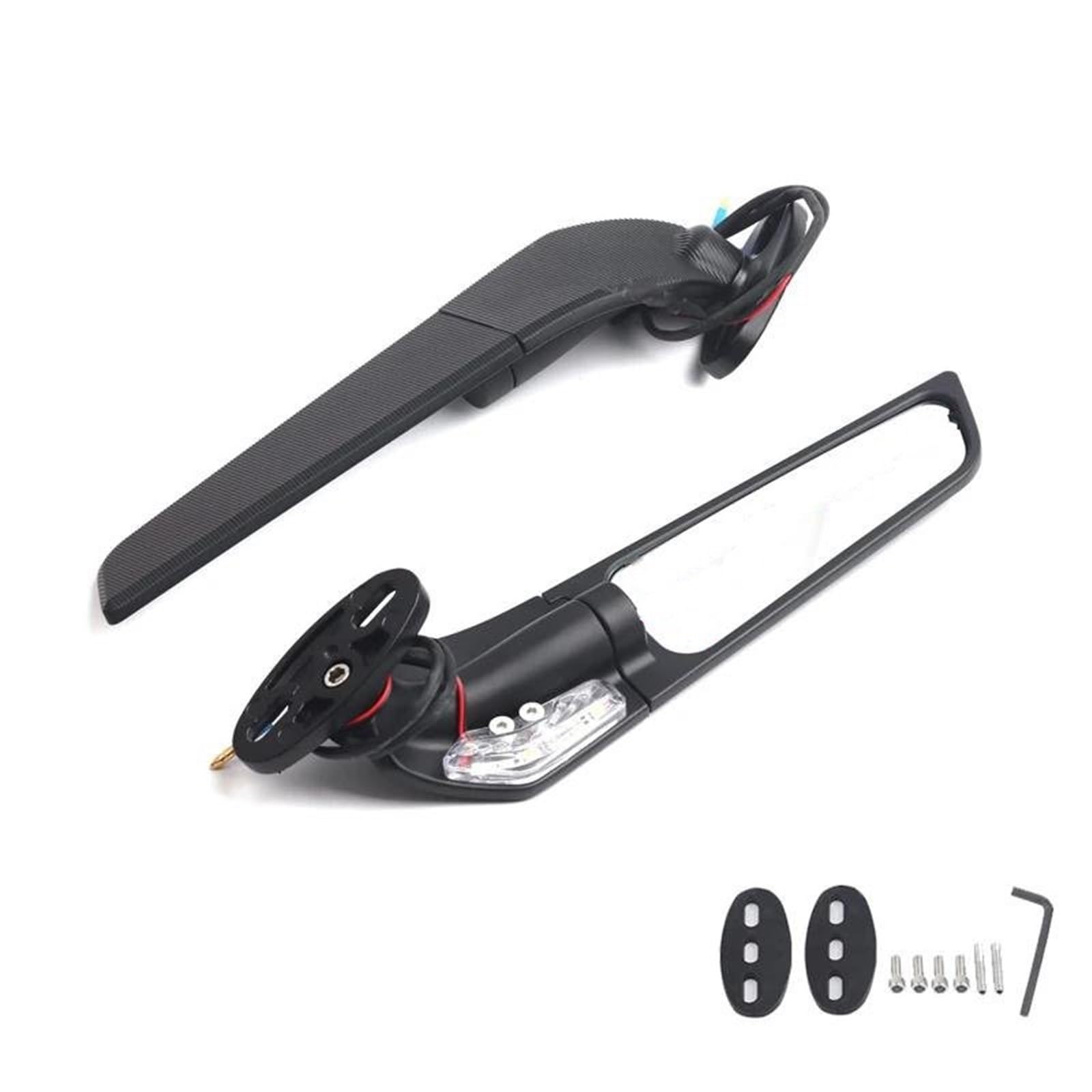 Alas giratorias laterales moto YZF R1 R3 R125 espejo manillar L con luz led