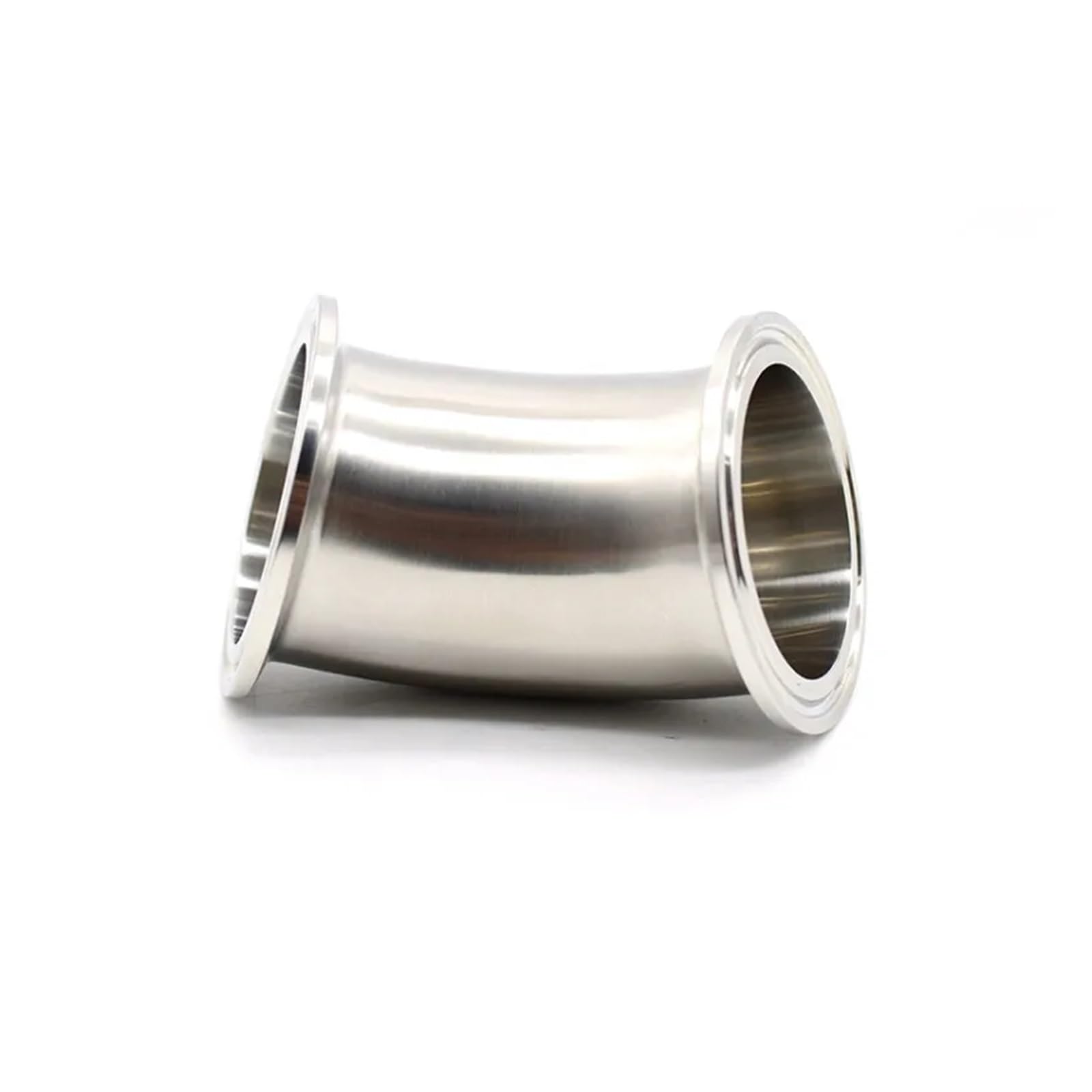 Hogar y elaboración de cerveza Accesorio de tubería de codo de acero inoxidable 304 de 1,5" (38 mm) con abrazadera triple sanitaria de 45 grados, diámetro exterior de 50,5 mm, apto for elaboración de
