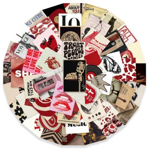 Lot de 50 Stickers Y2K Esthétiques et Imperméables - Autocollants en Vinyle pour Bouteille d'Eau, Ordinateur Portable, Skateboard et Bagages - Décoration Tendance pour Adolescents et Filles