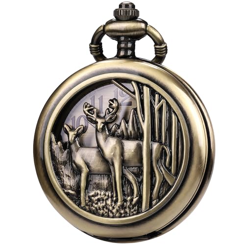 Montre de poche Steampunk pour homme au motif soleil avec chaîne rétro