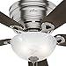 Hunter Haskell Indoor Low Profile Ceiling Fan with LED Light and Pull Chain Control, 42