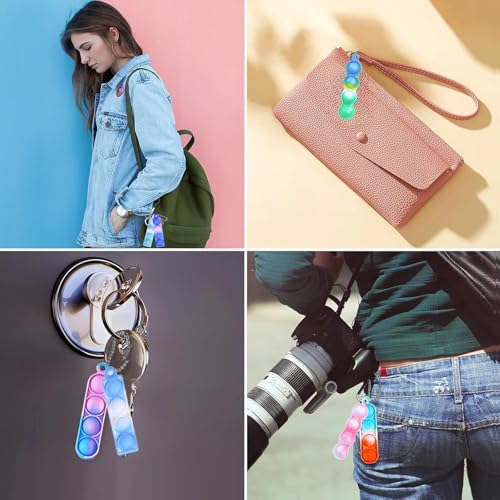amicbng 270 Pcs Pop Keychain Party Favors ,Mini Pop Keychain It Fidget Toy Bulk Stocking Pinata Stuffers Birthday Carnival Treasure Classroom Prizes Toddler Toys Fidget Pack Stress Relief Toys by amicbng - Image 4