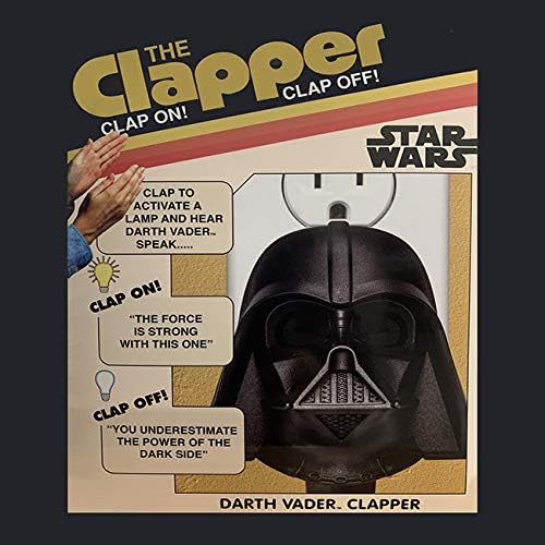 Star Wars Talking Darth Vader Clapper - Retro Box, Wireless Sound Activated On/Off Light Switch, Clap Detection, Perfect For Kitchen/Bedroom/TV/Appliances, 120 V Wall Plug, Smart Home
