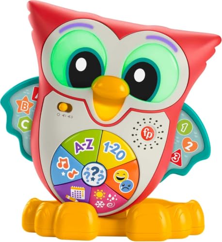 Image of Fisher-Price Toddler Learning Toy Linkimals Light-Up & Learn Owl for Ages 18+ Months, Compatible Only with Linkimals Items