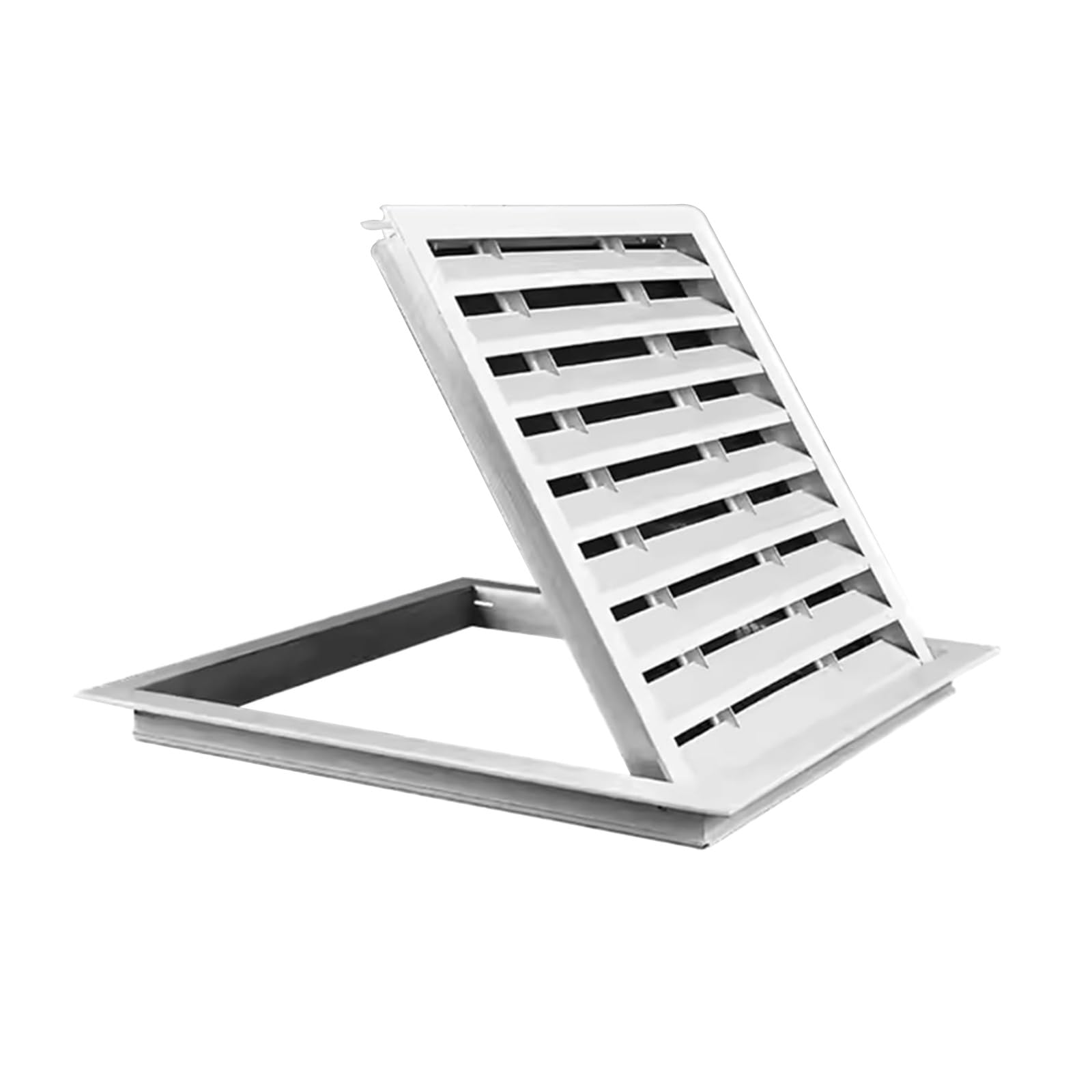 Generisch Giebelgitter aus Aluminium, effektive Dachbodenlüftungsabdeckung außen mit abnehmbarem Fliegengitter, Lüftungsöffnung mit Lüftungsschlitzen und Inspektionsöffnung (40 x 40 cm)
