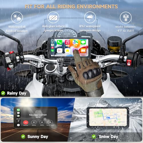 Image of Spedal CL871pro 6.25 inch Motorcycle CarPlay & Android Auto Screen, TPMS, Full Body Waterproof, GPS Navigation for Motorbike, Bluetooth, Siri /G00gle Assistant