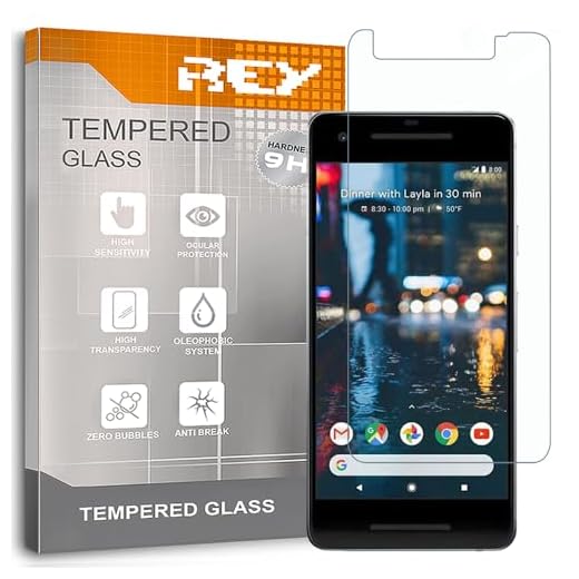 REY Pack 2X Bildschirmschutz aus gehärtetem Glas für Google Pixel 2 XL / 2XL, Schutzfolie, Displayschutzfolie 9H+ Härte, Anti-Kratzen-Öl-Bläschen
