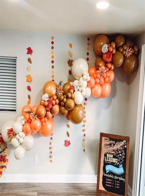 157pcs Fall Balloon Arch Kit Burnt Orange Balloons Terracotta Balloon Arch Kit Rust Balloons Double Stuffed Cream Peach Balloon for Fall Wedding - Image 6