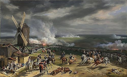 Pintura mural en lienzo de la Batalla de Valmy por Horace Vernet para hogar, 60x90cm