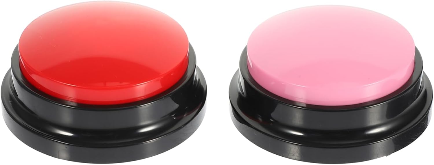 Milisten 2pcs Recordable Dog Interactive Sound Buttons for Communication Pet Talking Buttons Engaging Training Tool for Dogs Cats Fun Voice Recording Toy