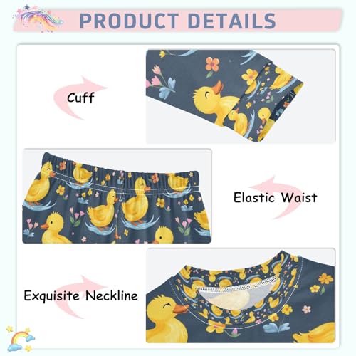 senya Boat Duck Flower Pajamas Set Long Sleeve Soft Cotton Sleepwear 2 Piece4
