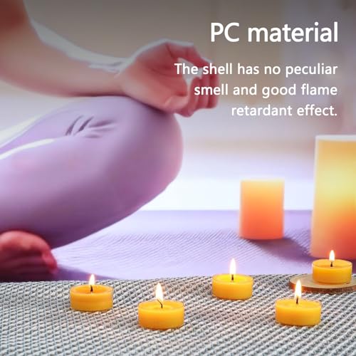 Sviccookq CHALA28 28Pcs Yellow Candles Beeswax Tealights Smokeless 4 Hour Burn Time Unscented Natural Beeswax Tea Lights,Perfect thumb #6