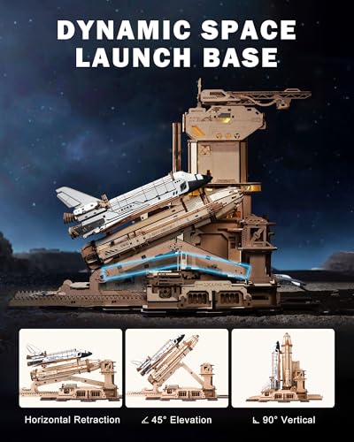 Image of ROKR Space Shuttle 3D Wooden Puzzles for Adults Moving Building Model