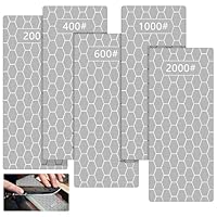 PWGHWG 5 Stück Diamant Schleifstein 200/400/600/1000/2000 Diamant Messerschärfer mit Rutschfester Unterseite Diamond Sharpening Stone Geeignet für Küchengeräte und Den Außenbereich