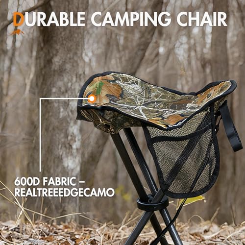 Image of Portal Tall Folding Tripod Stool for Outdoor Camping Walking Hunting Hiking Fishing Travel, Support 225 lbs