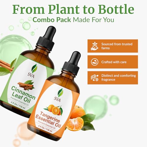 Aceites esenciales Tangerina y Canela 4oz Set miniatura 4