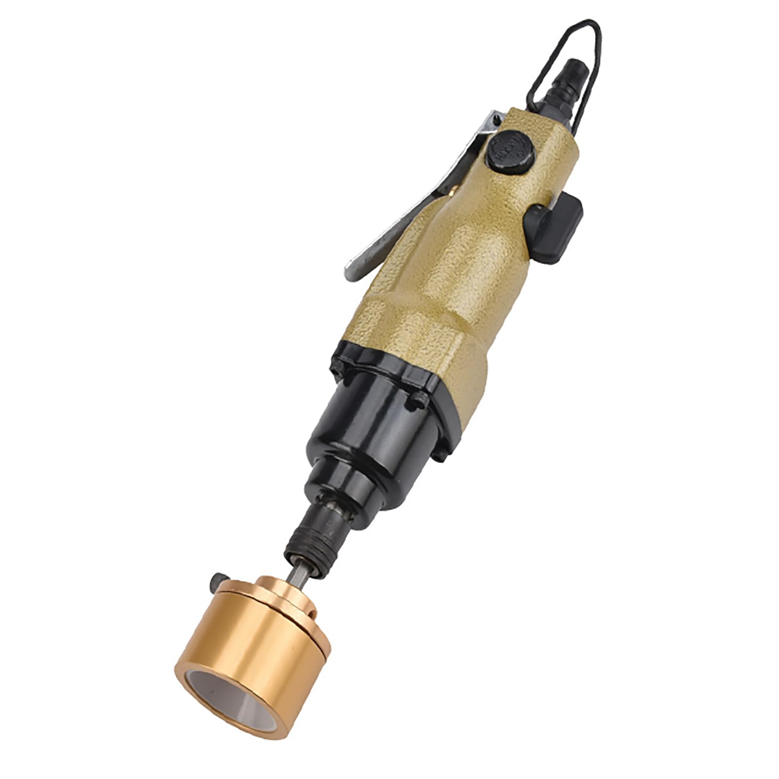 XNZJHPP Handheld Pneumatic Capping Machine for 30-50mm Bottles, 18kgf.cm Torque, 10000rpm Speed, 3L/min Air Consumption, 1/4in Air Inlet - Ideals for Plastic Bottle Caps