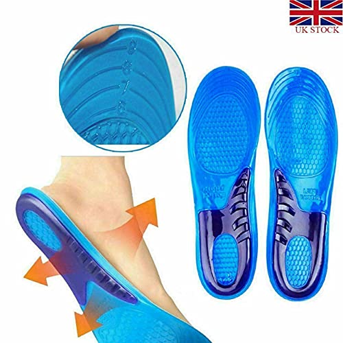 Unisex Orthotic Silicone Gel Shoes Insoles Shock Absorbing Full Length Pair of Boots & Sports Shoe Massaging Feet Shoe Inserts (Medium Size UK 6 to 8) - Image 2
