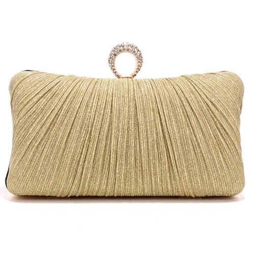 Pochette de mariage nuptiale dorée 8x4x2 pouces pour vos soirées de gala