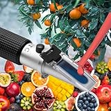 Labart Brix Refractometer with ATC, 0-32% with Certificate Portable Handheld Brix Tester for Measuring Sugar Content in Fruit, Refractometer with calibration fluid with Certificate