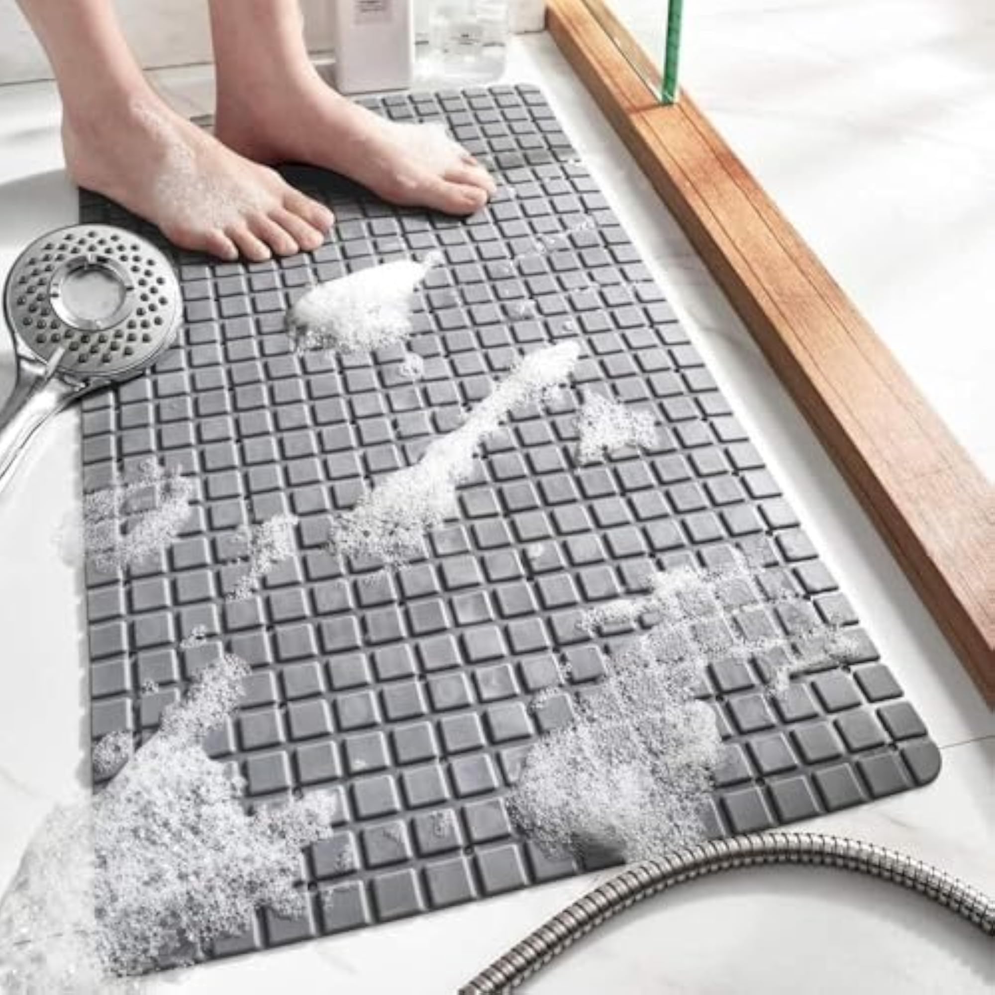 Non-Slip Bathroom Shower Mat, Bath Tub Mat with Suction Cups