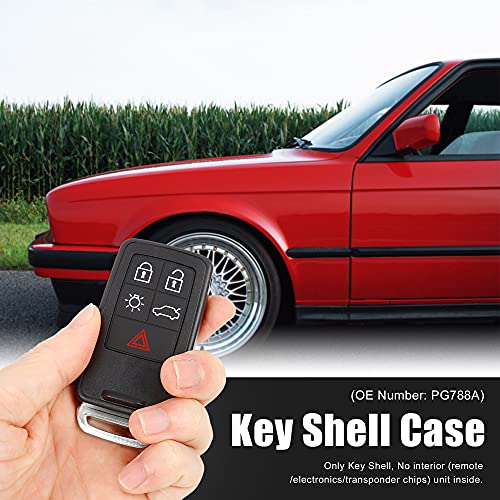 X AUTOHAUX Car Keyless Remote Key Fob Shell Case PG788A 5 Key Button Black, 7x3.5x1cm / 2.76"x1.38"x0.39"(L*W*H) - Image 2