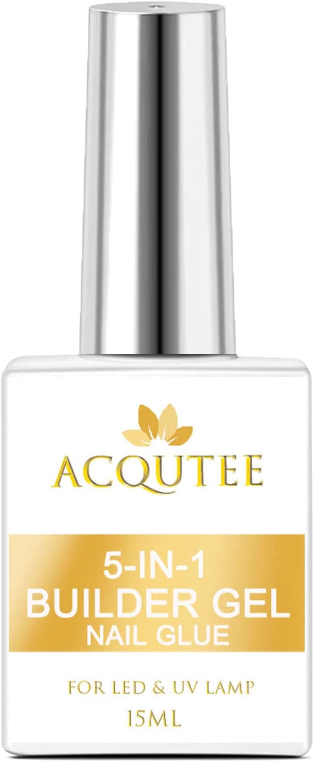ACQUTEE15 ml Builder Gel Nail Glues 5 in 1 Base Gel for American Nail Pods, Nail Extend Curing, Resin Nail Glue