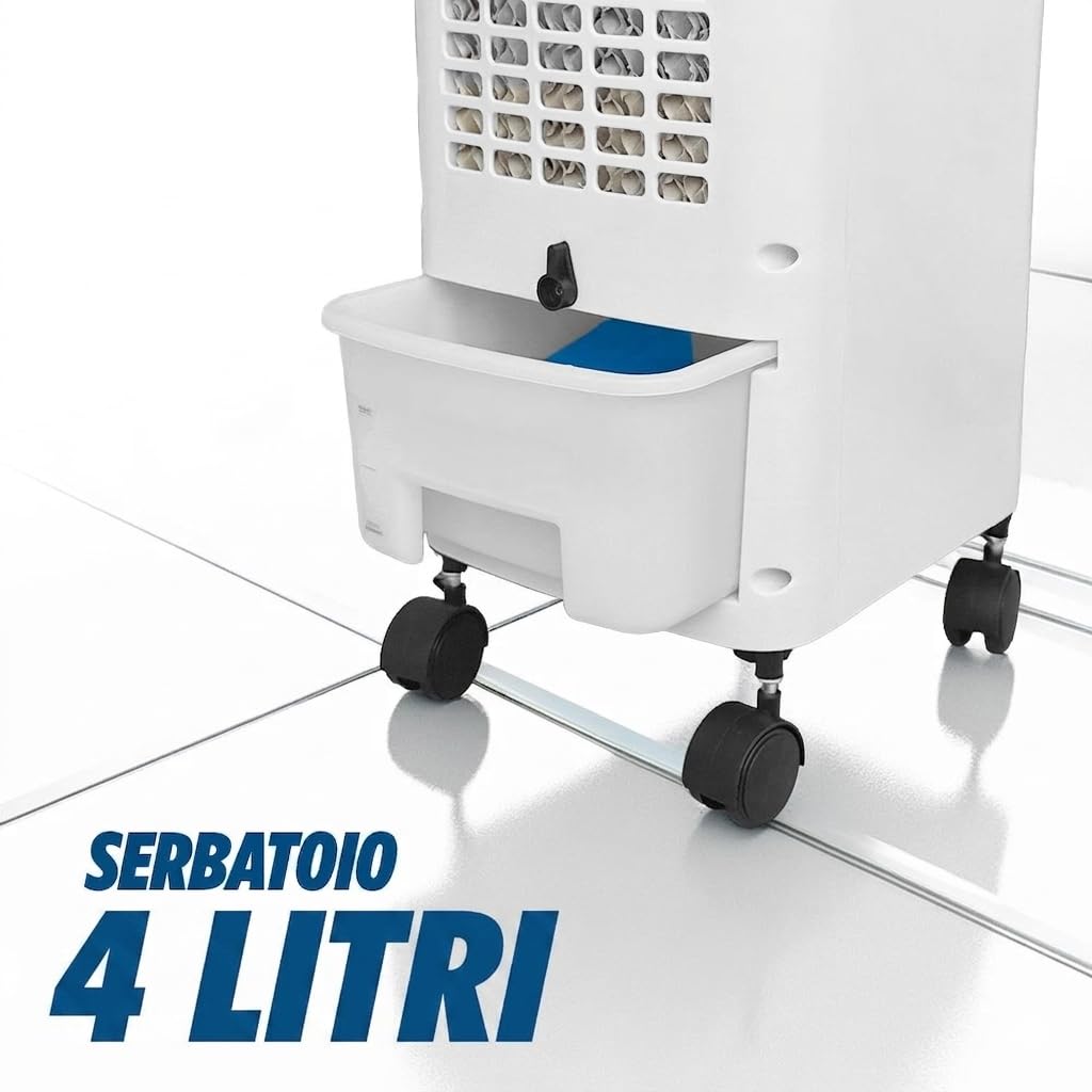 Raffrescatore Evaporativo Portatile: Rinfresca e Umidifica con Efficacia, Silenzioso e Facile da Spostare, con Box Ghiaccio inclusi