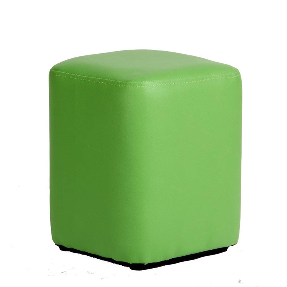 Tabouret repose-pieds rembourré et confortable en cuir PU vert facile à nettoyer