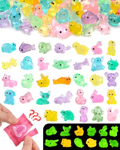 Image of FEXIA 50PCS Mystery Glow in the Dark Mini Resin Animal Blind Bag Figures