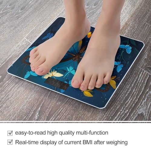 Báscula digital de baño con diseño mariposa azul miniatura 5