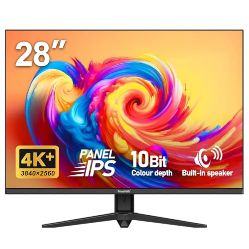 Gawfolk 28 Inch 4K Monitor IPS 60Hz, UHD (3840x2560p) PC Screen Built-in Speakers, Ultra HD Computer