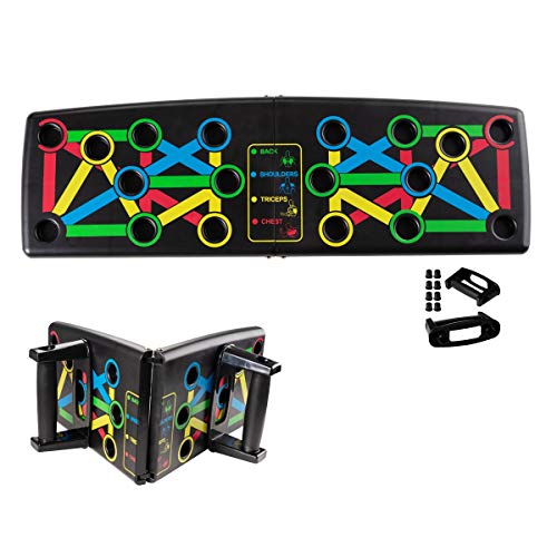 Locisne Draagbare 14-in-1 Ultra Push Up Board Bracket Board Multifunctionele Arm buikspiertraining Systeem met Stand Fitness Trainingsapparatuur Indoor Outdoor