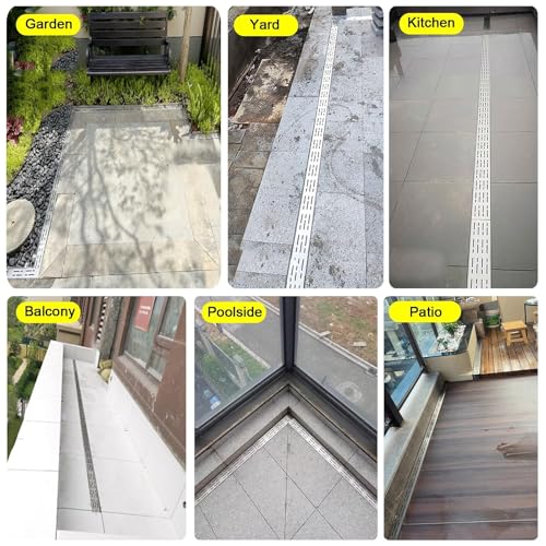 Kit de drenaje resistente con rejilla extraíble de acero inoxidable 304 para exterior 7
