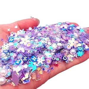 Lifabola Lila Blumen Glitzer-Pailletten 1 Beutel