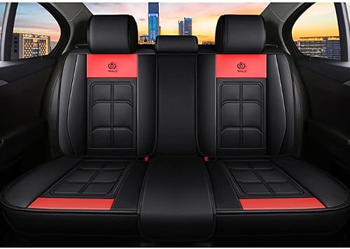 Miniatura 3 de Fundas de asiento de automóvil de lujo para Camaro 1999-2021, juego completo de 5 asientos, fundas de cojín de cuero impermeables MH82 rojo