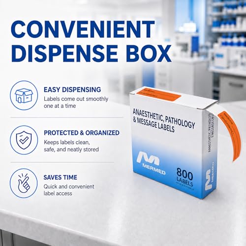 Image of Orange Medicine Syringe Labels (Units /mL) - 800 Medication Labels Stickers, 12mm x 40mm, for Hospitals, Pharmacy & Vet