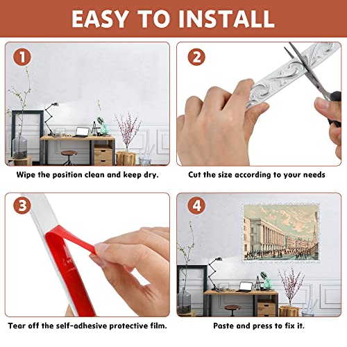 Milkary 5M Flexible Molding Trim Self Adhesive, 16.4 Feet Peel And Stick Self Adhesive Crown Corner Molding Ceiling Decorative Molding Wall Trim Photo Frame Mirror Frame For Home Décor #TOP5