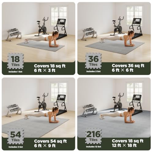 Image of AIRHOP 18 PCS Gym Floor Mat, EVA Foam Puzzle Gym Mat, High-Density Interlocking Foam Floor Tiles for Home Gym, Play Workout Garage Kitchen Flooring 12.6 inchx12.6 inchx0.4 inch
