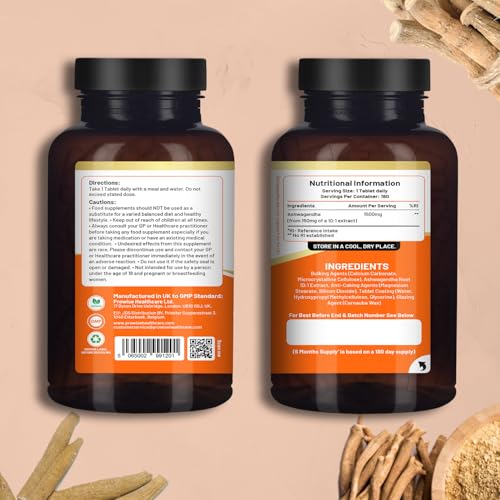 Ashwagandha 1500mg 180 Compresse Vegane | Fornitura per 6 mesi | Estratto puro di radice di Ashwagandha ad alta resistenza | Prodotto nel Regno Unito da Prowise Healthcare - 2