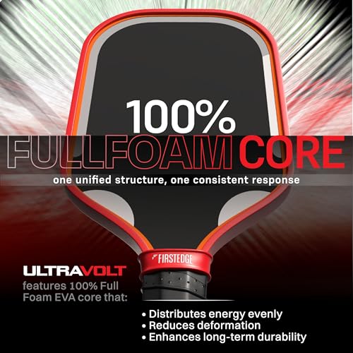Image of UltraVolt Full Foam Core USAPA Approved Gen 4 | Japanese Toray T700 Carbon Fibre Pickle Ball Racket | Thermoformed | Pickleball Paddle Premium PU Racket Cover Included (14MM)