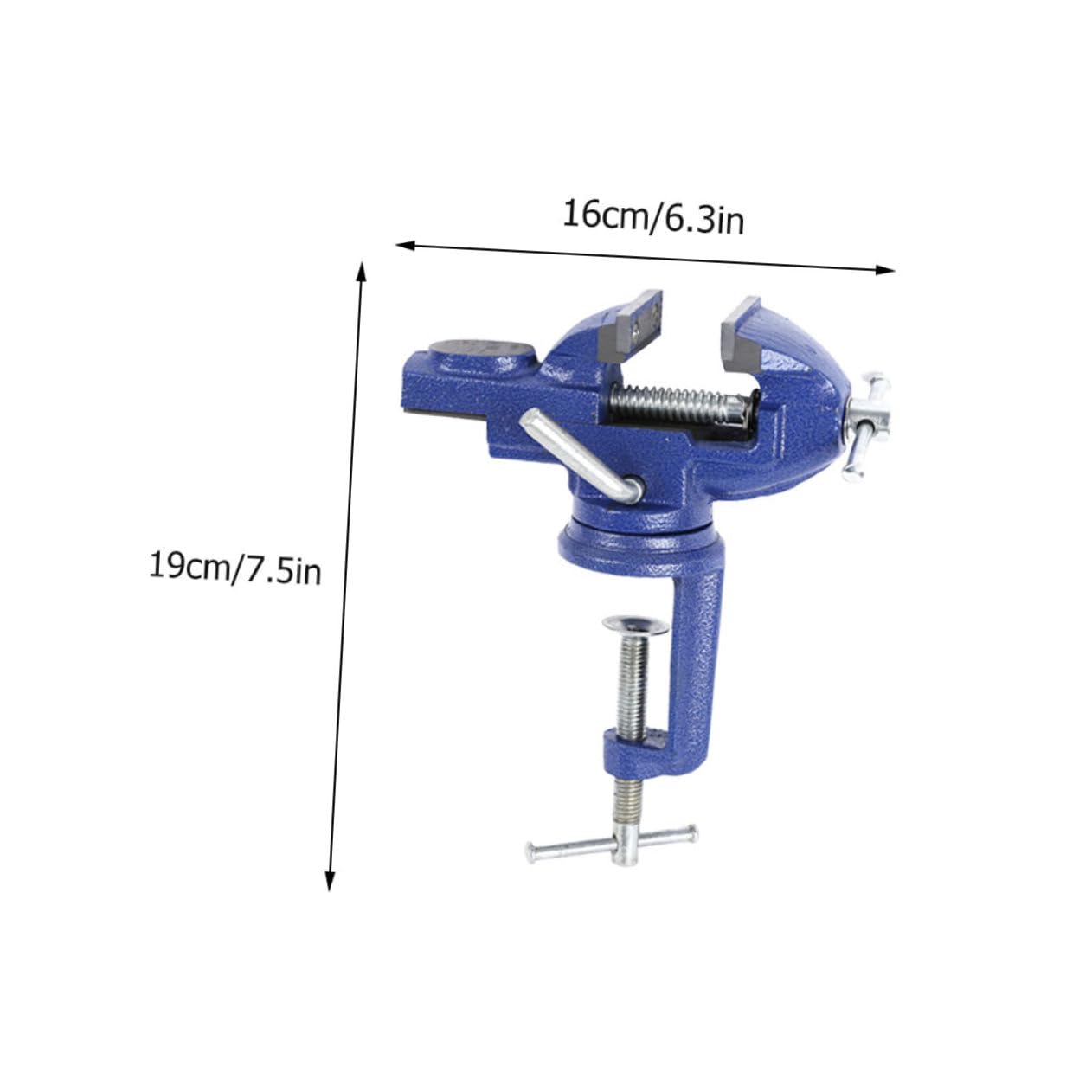 Étau de Table Pivotant à 360 Degrés, Bleu, Acier, Serrage