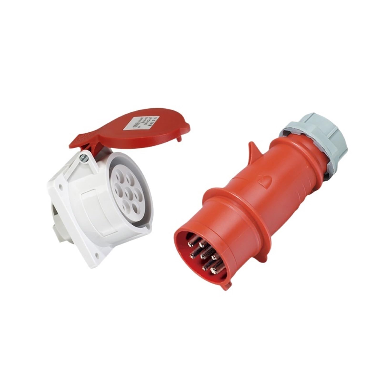 Enchufe y Toma de aviación Industrial trifásico IP44 CEE 7P 16A 32A, Resistente al Agua Polvo, con Interfaz for máquina Aceite 7 Orificios, 400 | Multicolor,16A